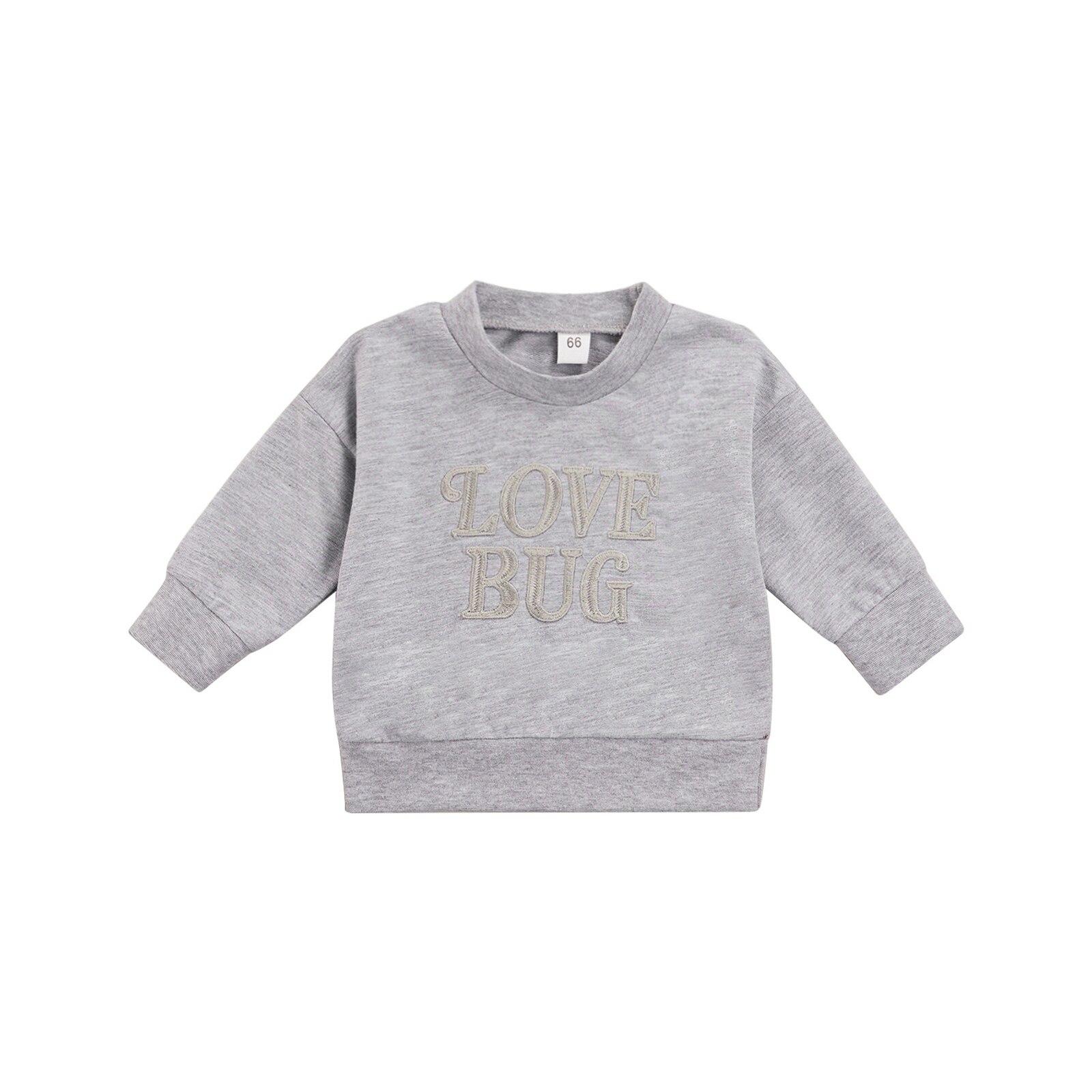 Sweat-shirt à manches longues pour bébé fille et garçon, avec lettres, printemps-automne: GRAY / 3M