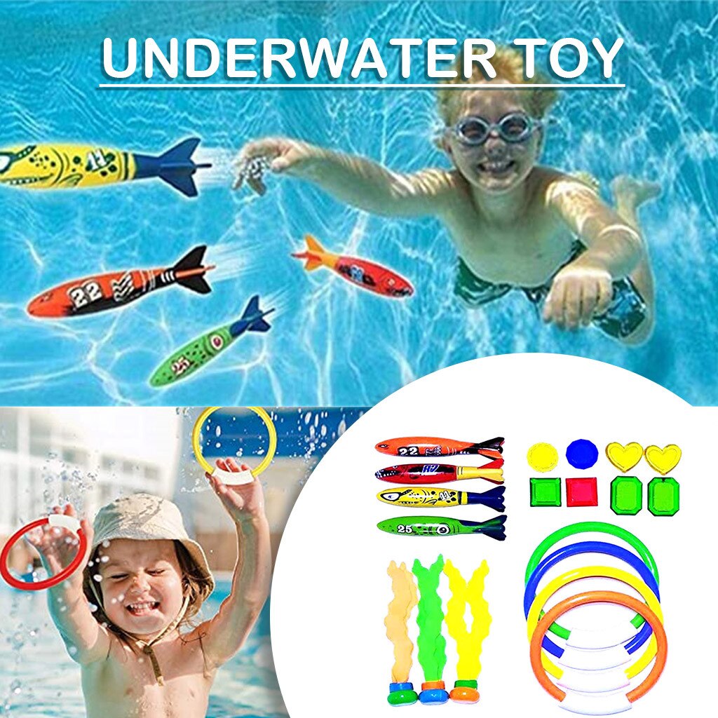 Zomer Onderwater Zwemmen Duiken Gooien Zwembad Speelgoed Ringen Duiken Sticks En Met Set Bundel Strand Zwembad Accessoires # G4