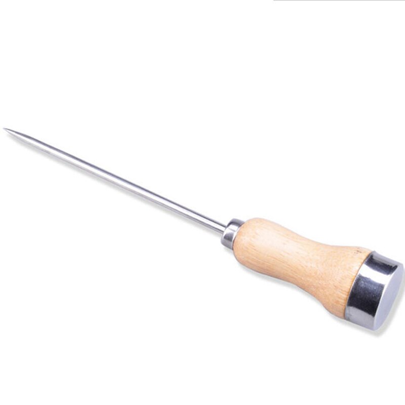 Ice Pick Punch Stainless Steel Safety Wooden Handle Kitchen Tool Manual Non-Slip Ice Crusher Portable Bar Carving Tools N H3