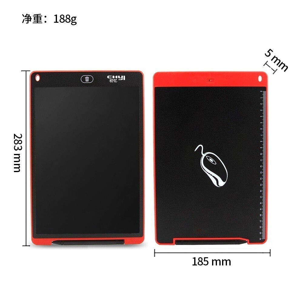 Digital 12'' LCD Writing Tablet eWriter Partially Erasing Drawing Board Electronic Painting Tablets Pad with Pen Battery For Kid