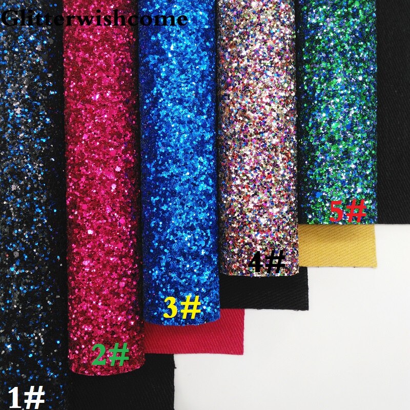 Glitterwishcome 30 x 134cm mini rullavinyyli jousille, paksu glitter nahkakangasvinyyli yhteensopivalla pohjalla jousille , gm078
