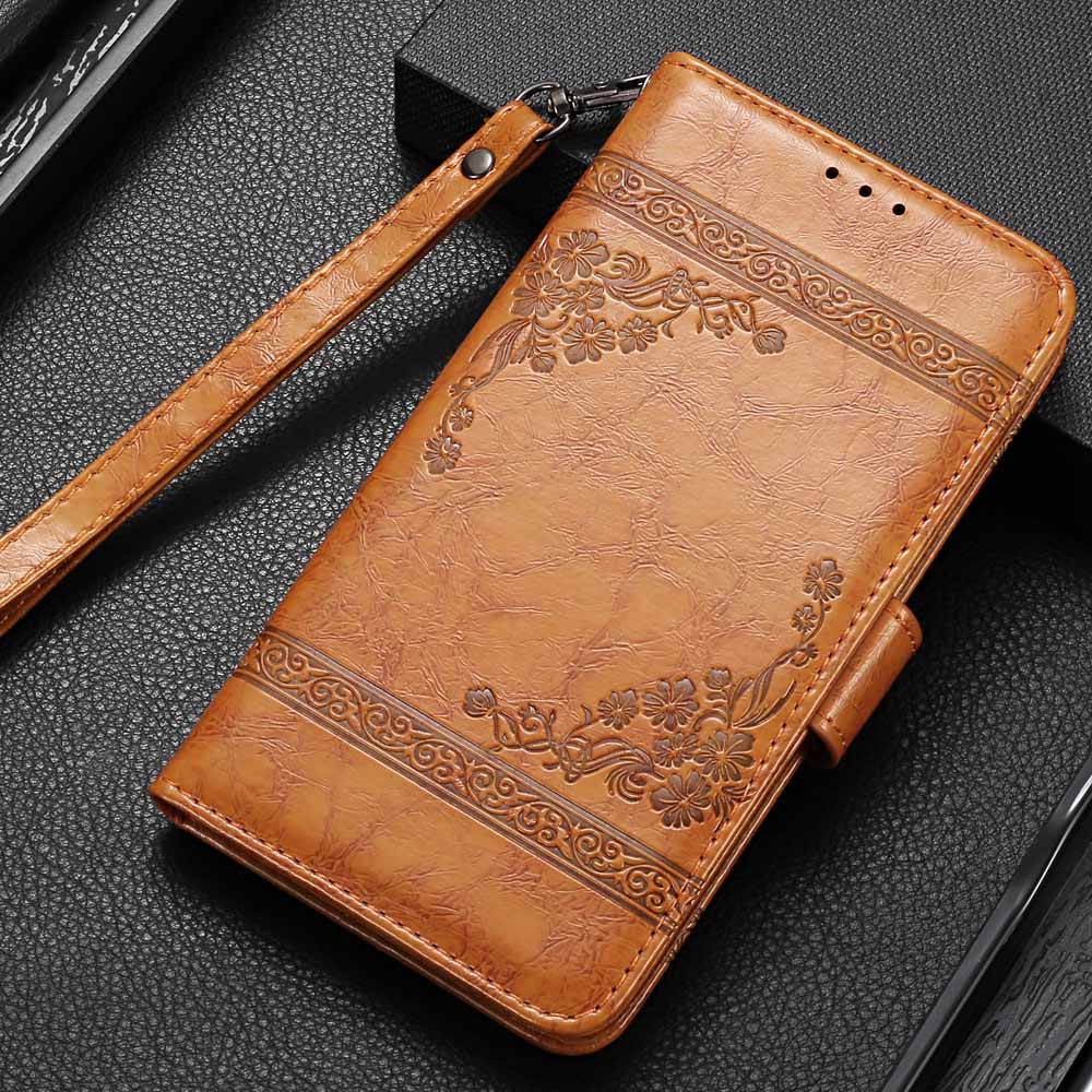 Vintage Wallet Flip Case for Digma LINX Trix 4G Case with Strap Stand Luxury PU Leather Cover Case Fundas: Y Yellow