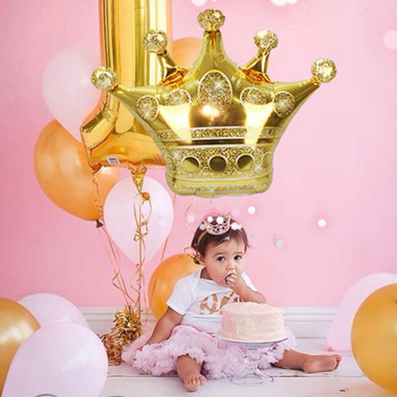 Glitter krone bord konfetti ballonkage cupcake fødselsdagsfest baby shower køn afslører bryllup prinsesse prins dekoration