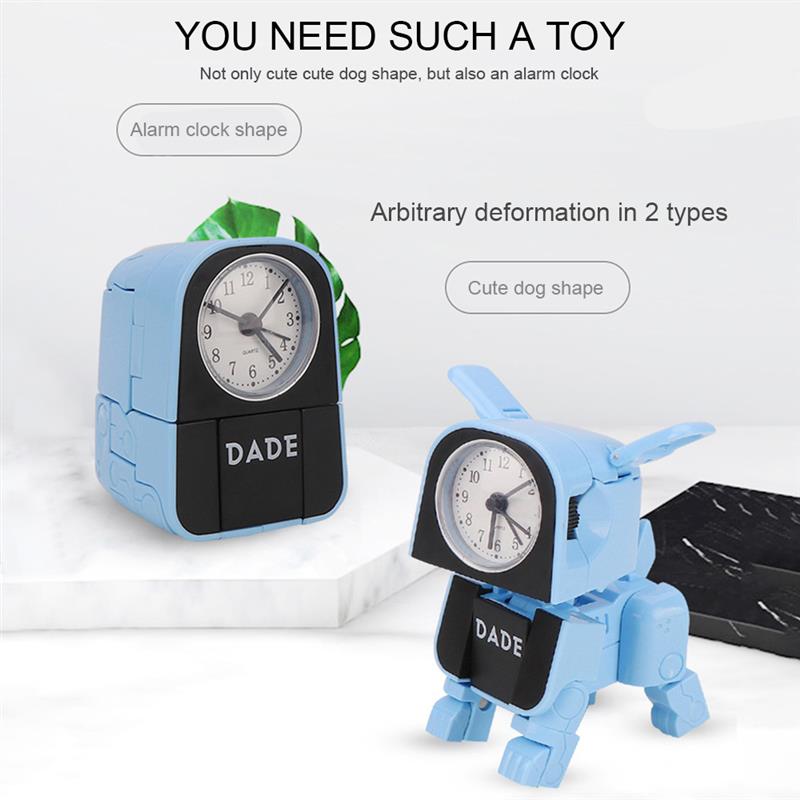 1PC Lovely Cartoon Dog Alarm Clock ABS Plastic Material Night Light For Student Children Home Decor Desktop Clock