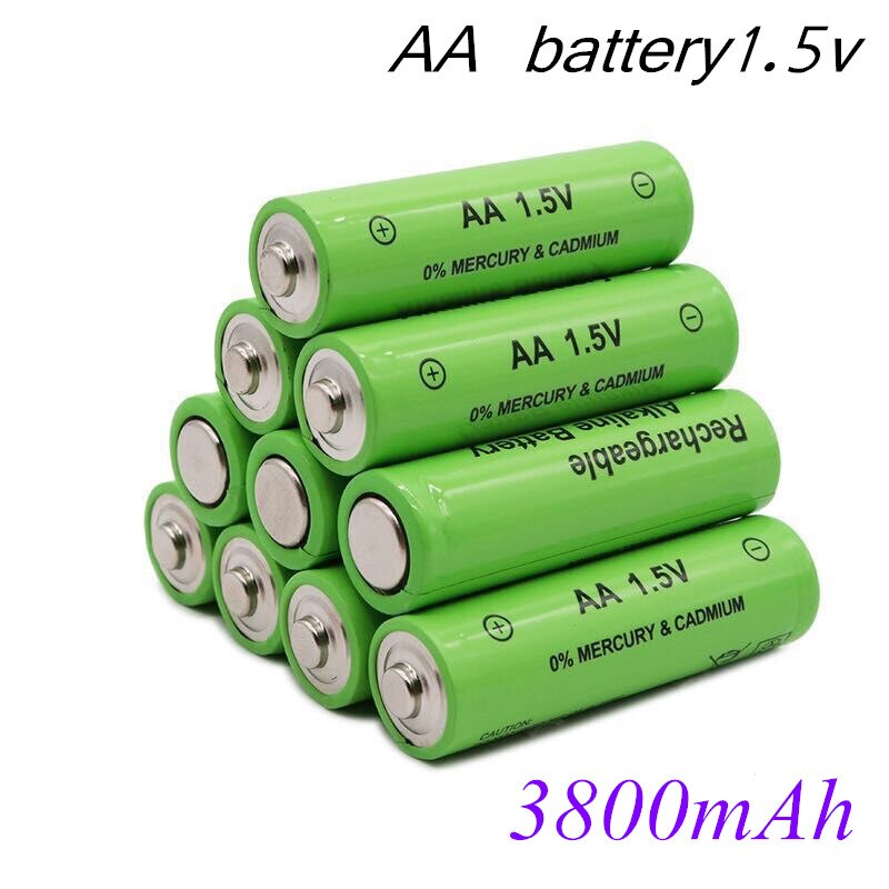 Pilas AA recargables para juguetes, pilas AA alcalinas de 3800mah y 1,5 V con mando a distancia, novedad de 100%