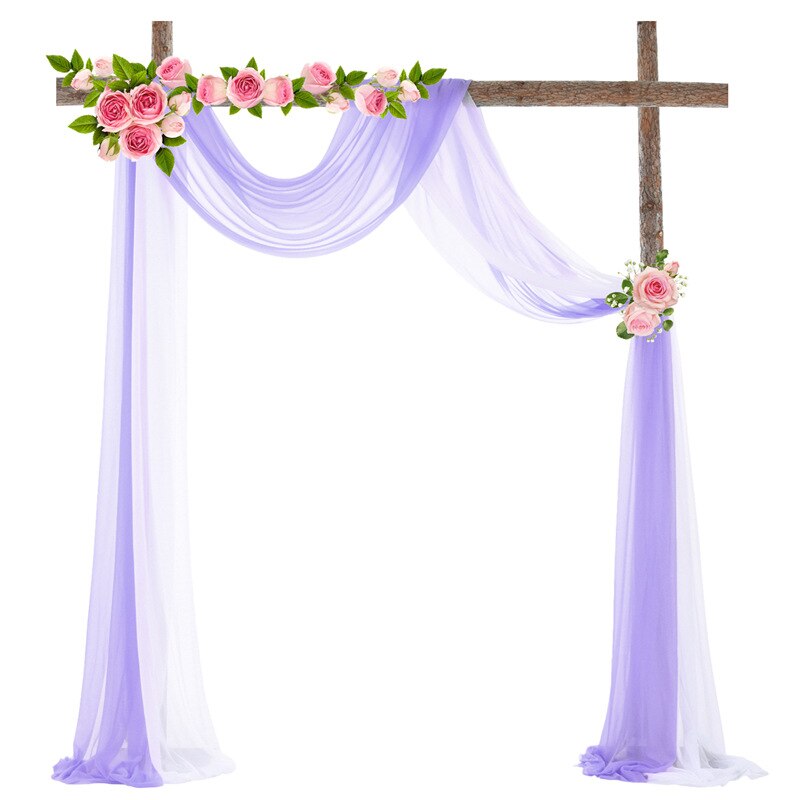 Bruiloft Boog Drape 29 "Breed 6.0 Yards Chiffon Stof Draperen Gordijn Draperie Ceremonie Receptie Swag: 1 Panel Purple