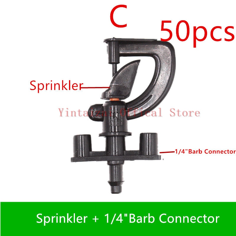 50PCS 360degree Rotary Sprinkler Micro-Sprinkler Head Micro Irrigation Fittings Greenhouse Accessory
