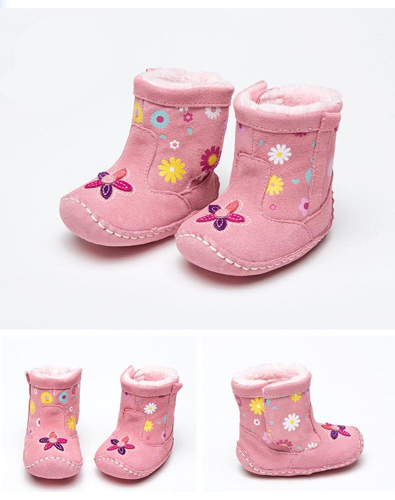 Novo 1 par winer quente sapatos de bebê botas de neve inverno quente das crianças bota, menina crianças sapatos: Rosa / 2