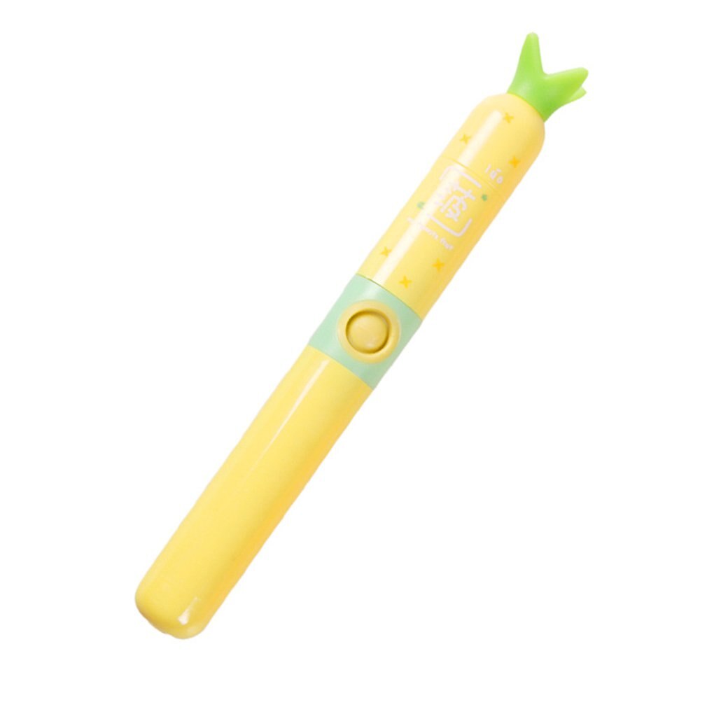 Adult Children Electric Toothbrush Portable Mini Ultrasound Couple Kids Cartoon Travel Set: Yellow