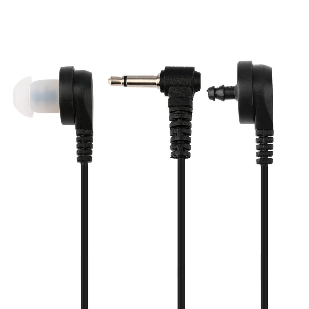 Fone de ouvido comum 3.5mm único ouvir/receber apenas covert tubo acústico fone de ouvido para rádio em dois sentidos alto-falante microfone