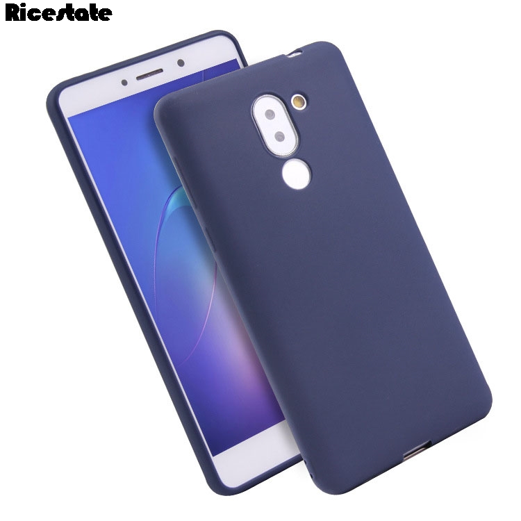 Huawei honor 6x ultradünne, matt silikon-tpu-schutzhülle für huawei  gr5 und huawei Kamerad 9 lite in kristall und frostrot: Echtes leder / Blau