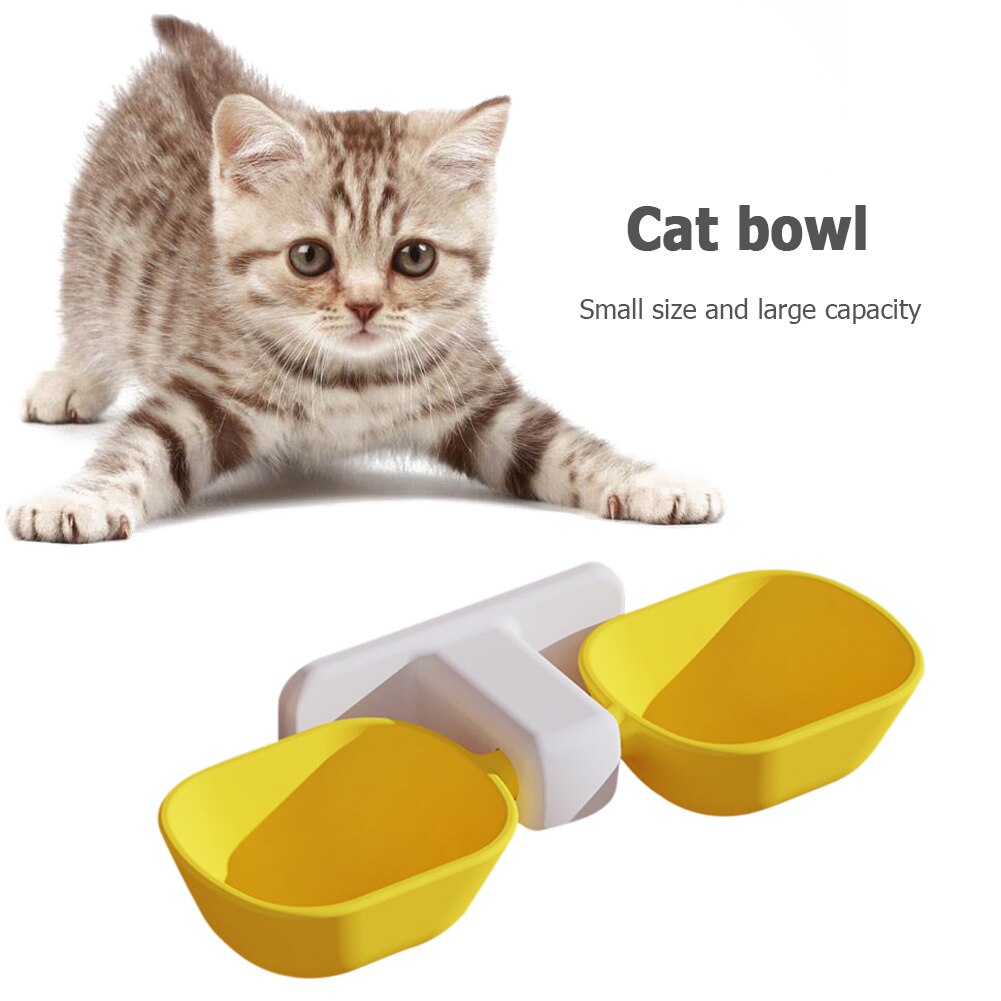 Cat Dog Bowl Pet Food Water Bowl Wall Mounted Cat Feeding Water Double Bowl Container Dog Feeder Pet Supplies