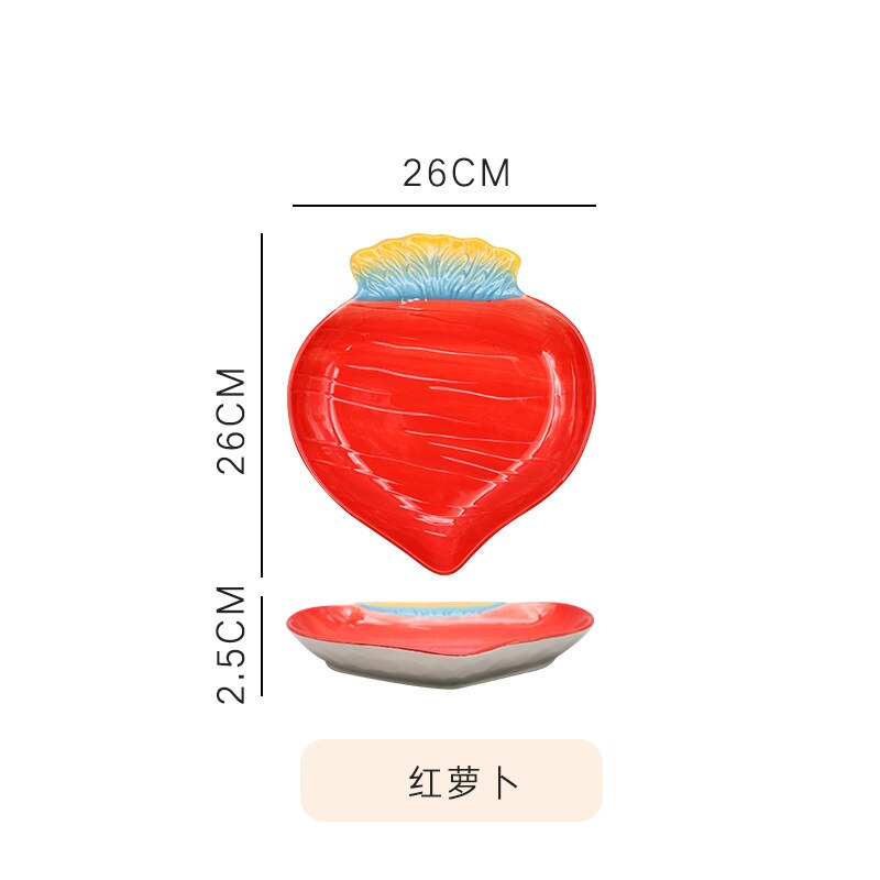 Fruit Shaped Ceramic Salad Plate Cute Household Dishes Snack Dishes Withunfathomable Face Value Cute To Explode Plate: G
