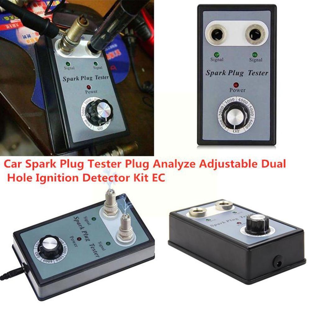 Car Spark Plug Tester Ignition Testers Automotive Diagnostic Tool Double Hole Analyzer for 12V Gasoline Vehicles Petrol Car O4I5