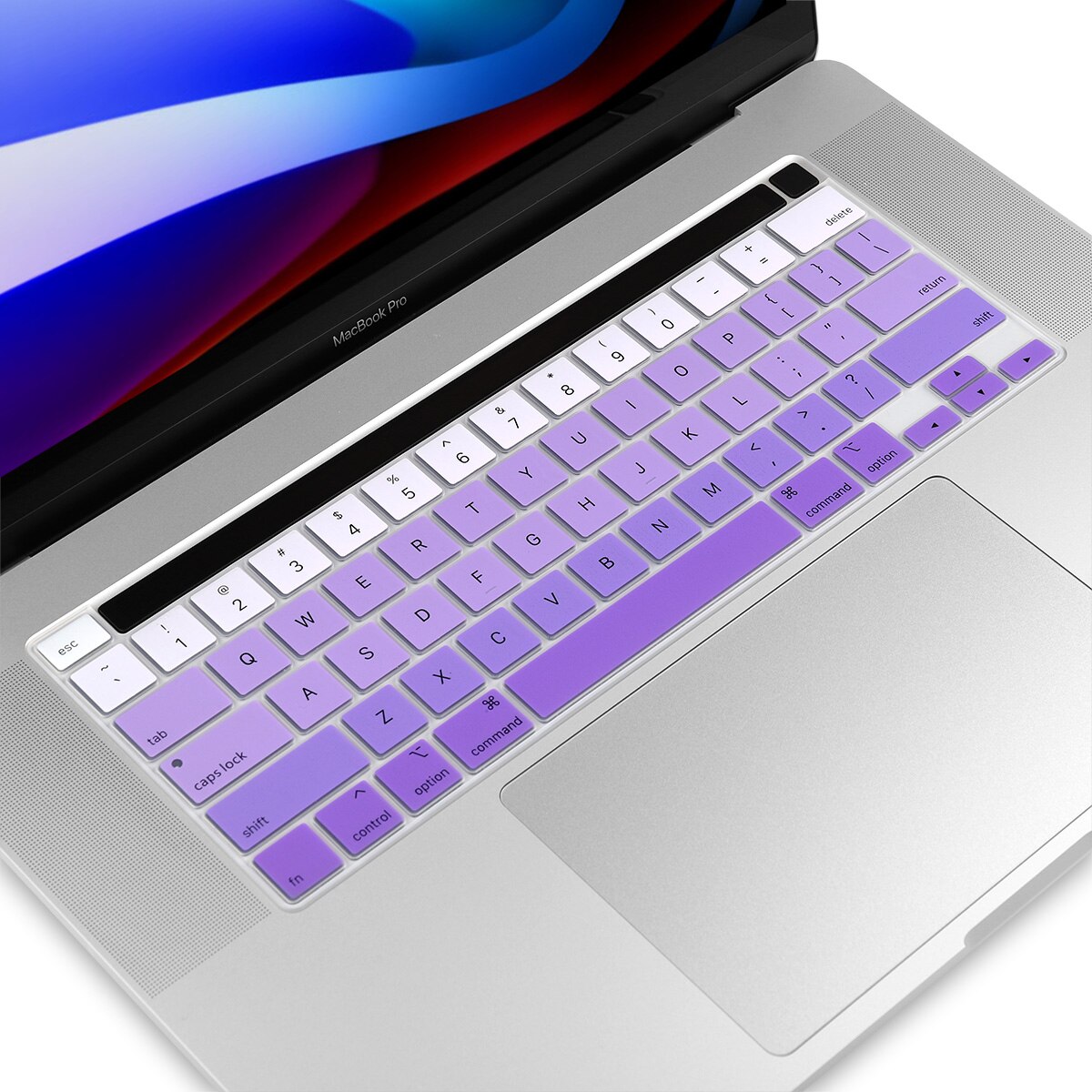 Eu Voer Russisch Frans Spanje Engels Layout Toetsenbord Cover Skin Voor Macbook Pro 13 16 Inch & A2251/A2289 A2141 A2338: US English purple