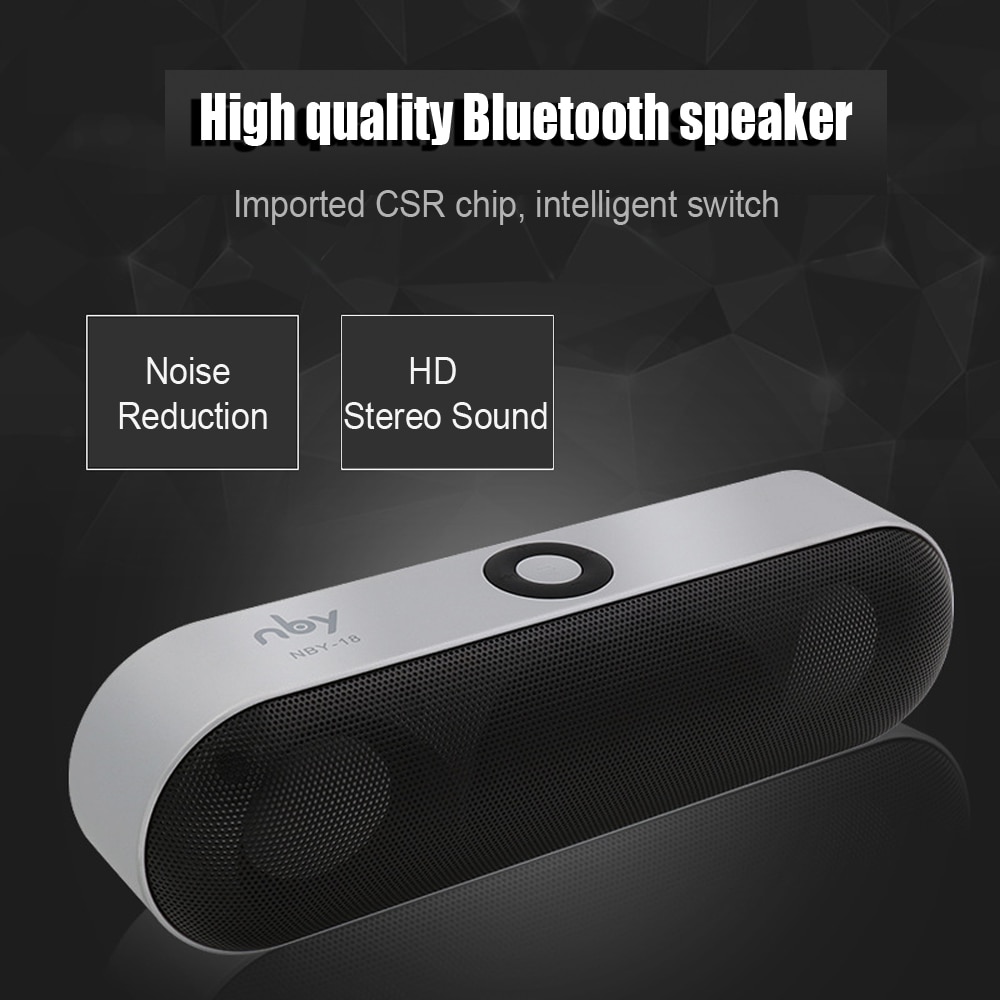 Mini Bluetooth Speaker Portable Wireless Speaker Sound System 3D Stereo Music Surround Support TF AUX USB NBY18 for Smartphones