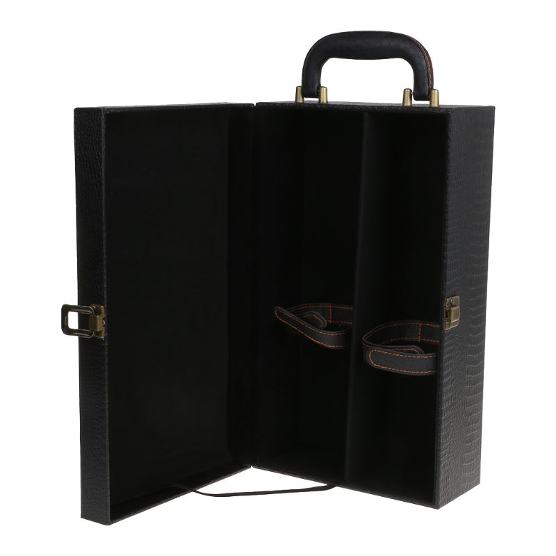 Caja de cuero para botellas de vino, bolso de transporte de lujo, organizador de Estuche De Viaje, , 2 unidades