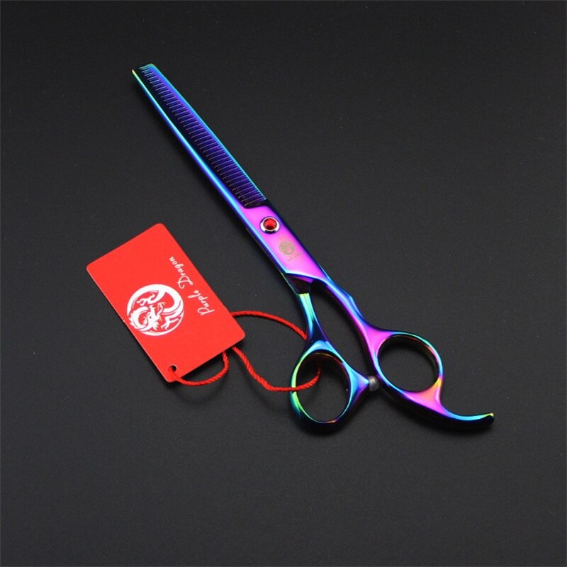 Purple dragon 7 inch Pet Scissors For Dog Grooming Straight &amp; Thinning &amp; Curved Scissors