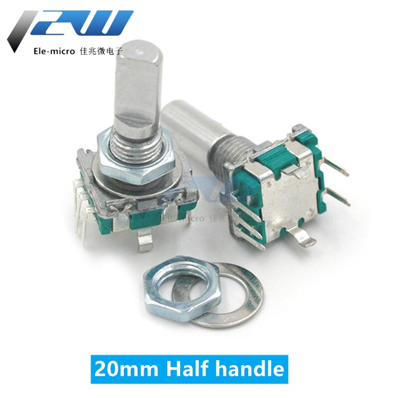 5 PCS/LOT 20 Position 360 Degree Rotary Encoder EC11 w Push Button 5Pin Handle Long 15mm/20MM With A Built In Push Button Switch: MULTI