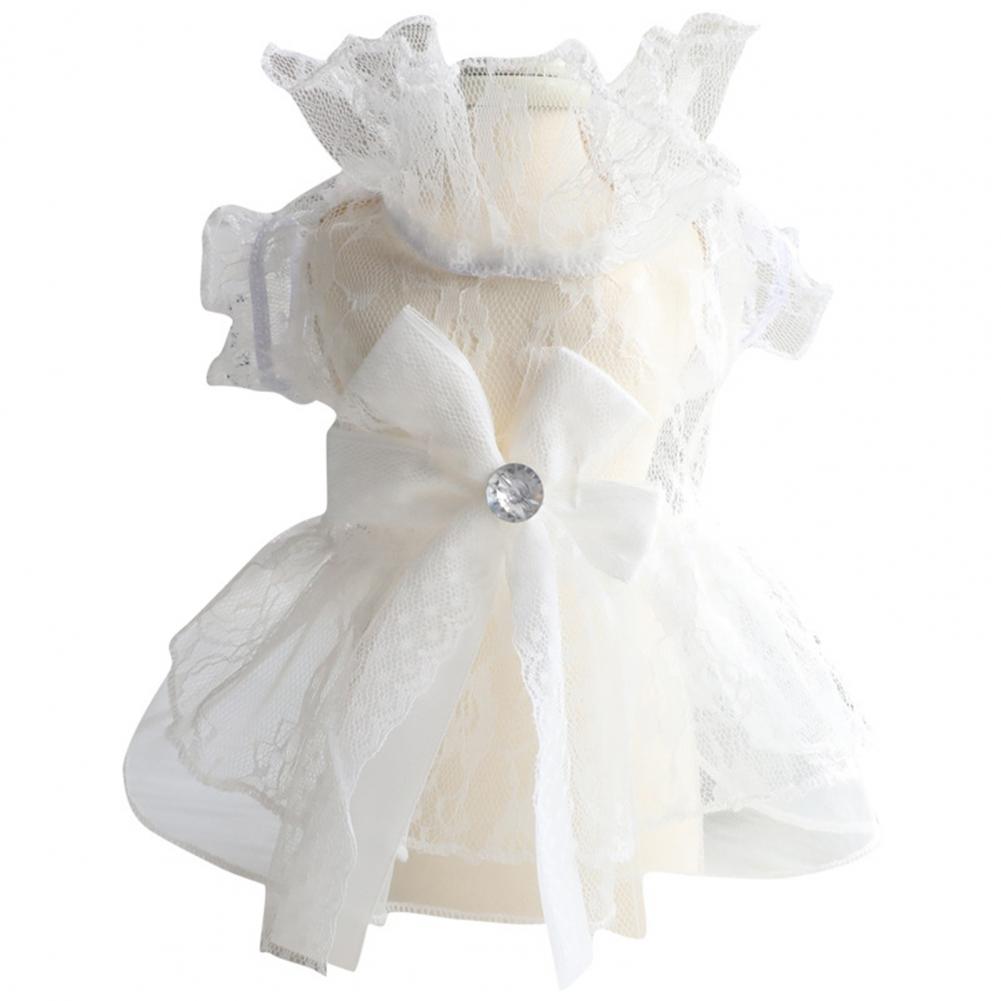 Stylish Dog Dress Lace Unisex Dog Skirt Pet Lace Wedding Dress for Cat Dog Dress
