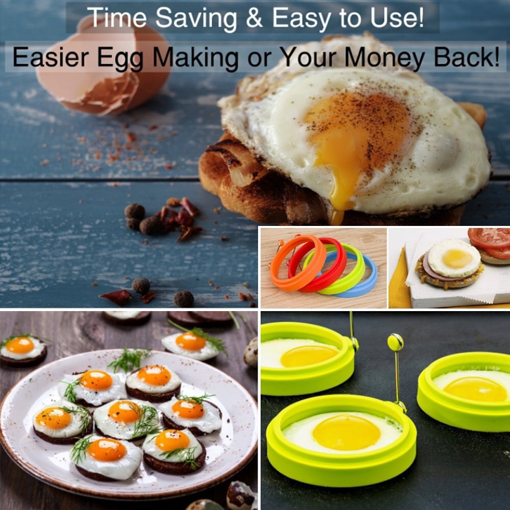 3 st silikon äggring pannkaka frukost smörgåsar benedict ägg omeletter och mer nonstick form ring rund kök prylar