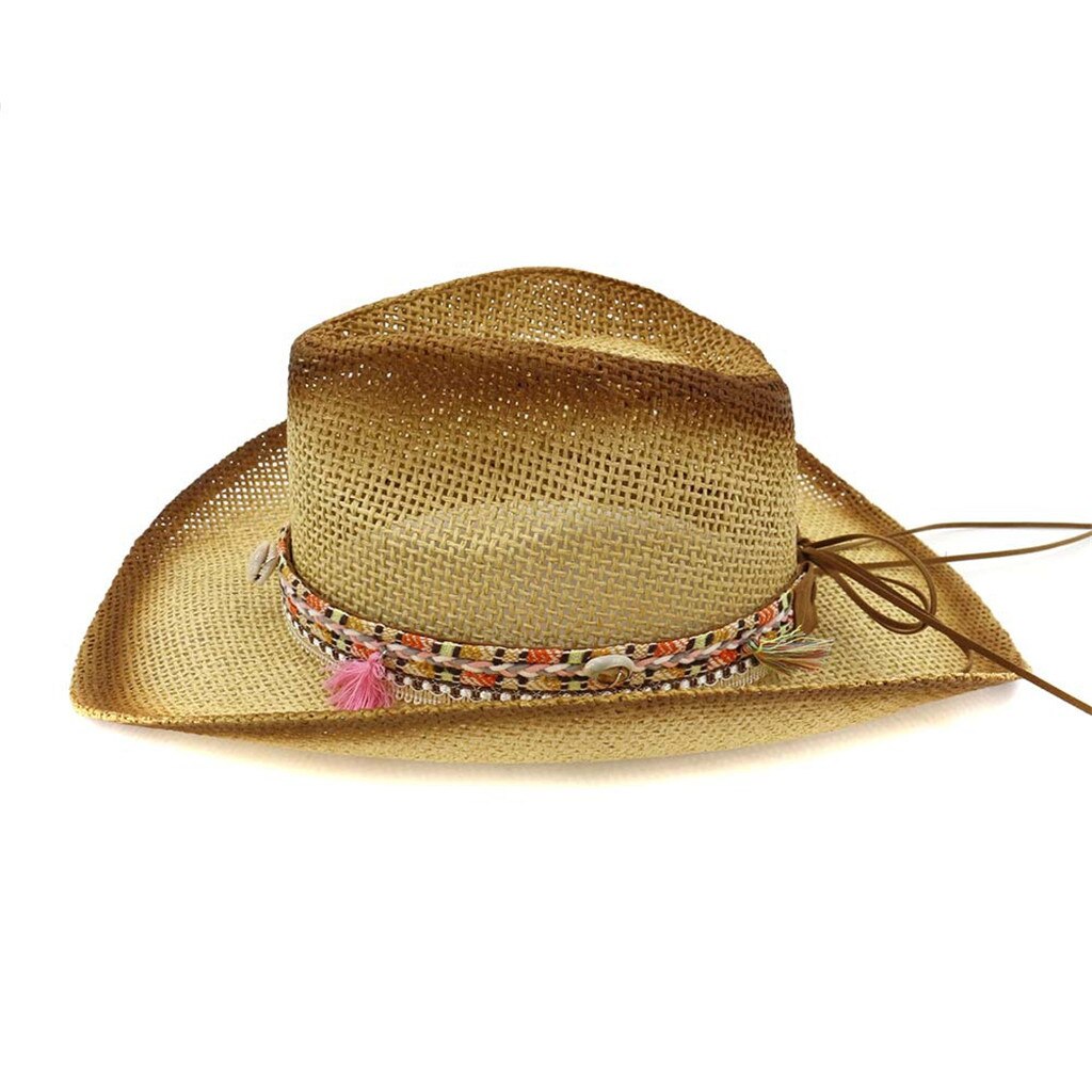 Straw Cowboy Hat Outback Western Mens Womens Cowboy Old West Hat Casual Wide Brim Sun Hat шляпа YL5