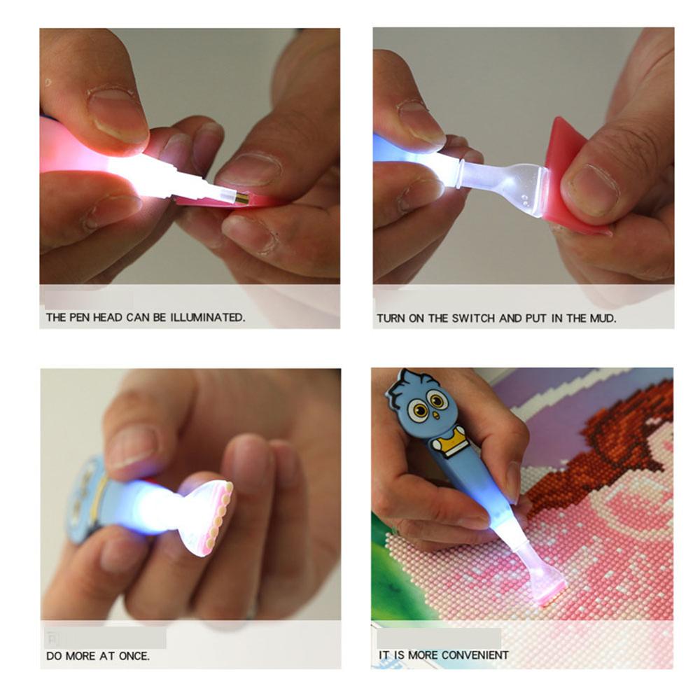 5D Diamond Painting Accessories Point Drill Pen With Light Clearer Easy DIY Diamond Embroidery Tool Cross Stitch Mosaic Pen