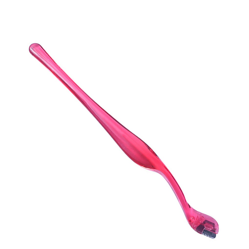 Eyebrow Razor Trimmer Shaper Shaver Facial Hair Remover Stainless Steel Color Random Plastic Long Handle