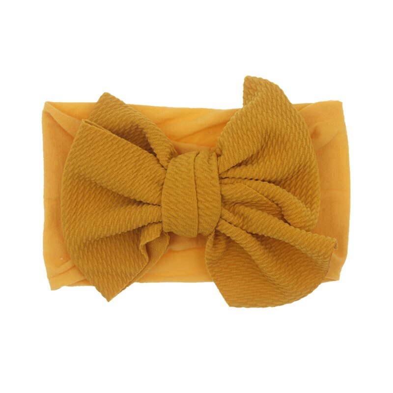Baby nylon hoofdband zachte strik tulband haarbanden voor meisjes hoofdbanden elastische hoofddoek kinderhaaraccessoires: Gember