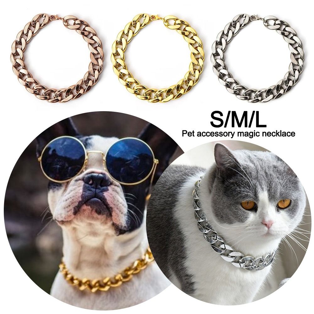 Huisdier Mode Ketting Ketting Hond Halsband Franse Vechten Kleine Middelgrote Hond Gouden Kraag Kat Hond Gouden Ketting Huisdier Sieraden Accessoires