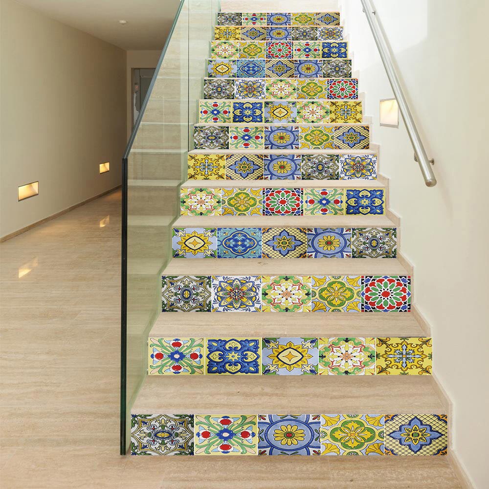 13pcs PVC thickened step stickers decorative home stairs stickers waterproof wall stickers waterproof and tile stickers
