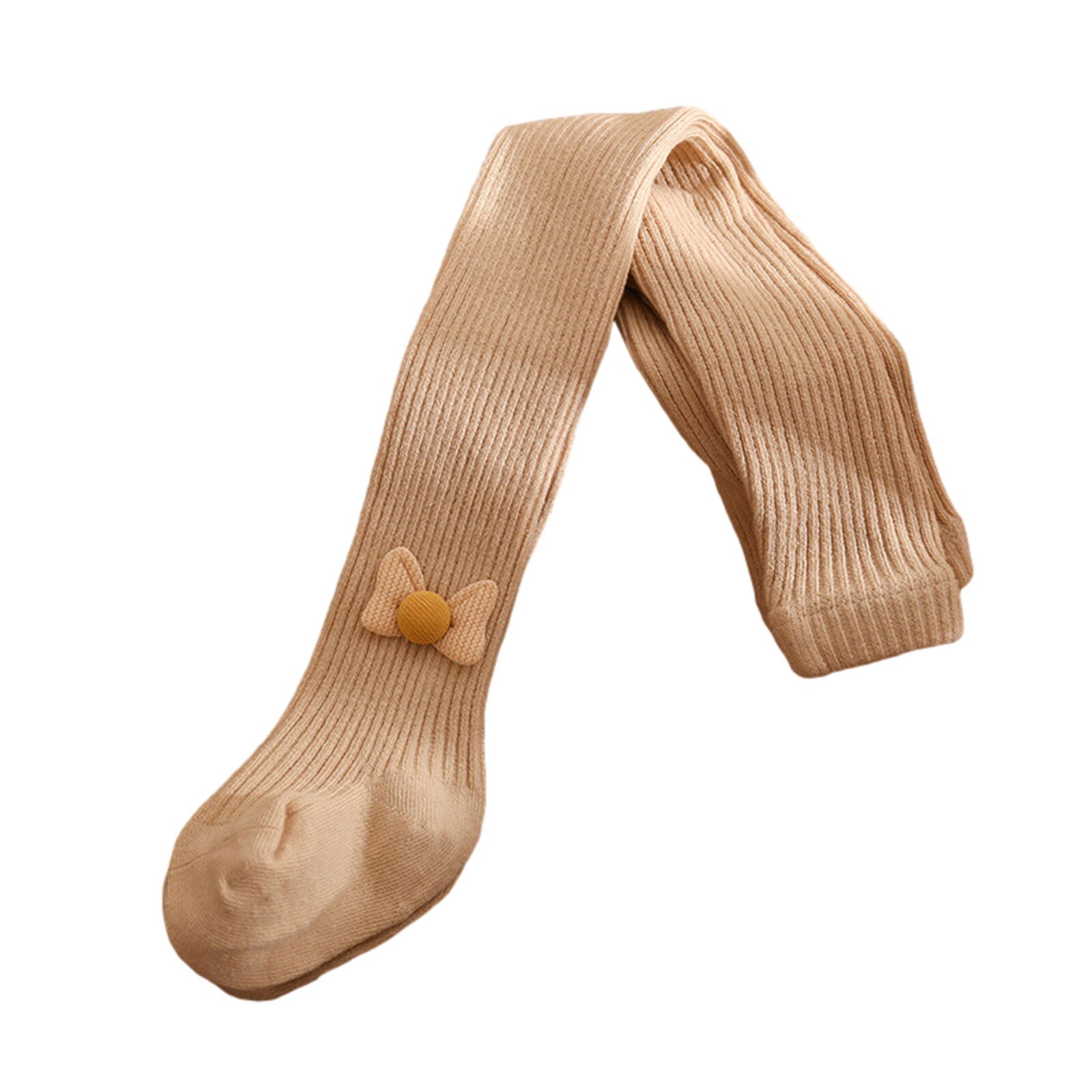 6-24M Kinder Frühling Herbst Winter Bowknot Strumpfhosen Einfache Baumwolle Baby Mädchen Strumpfhosen Kinder Infant Gestrickte Collant Strumpfhosen: Beige / 6-12 M