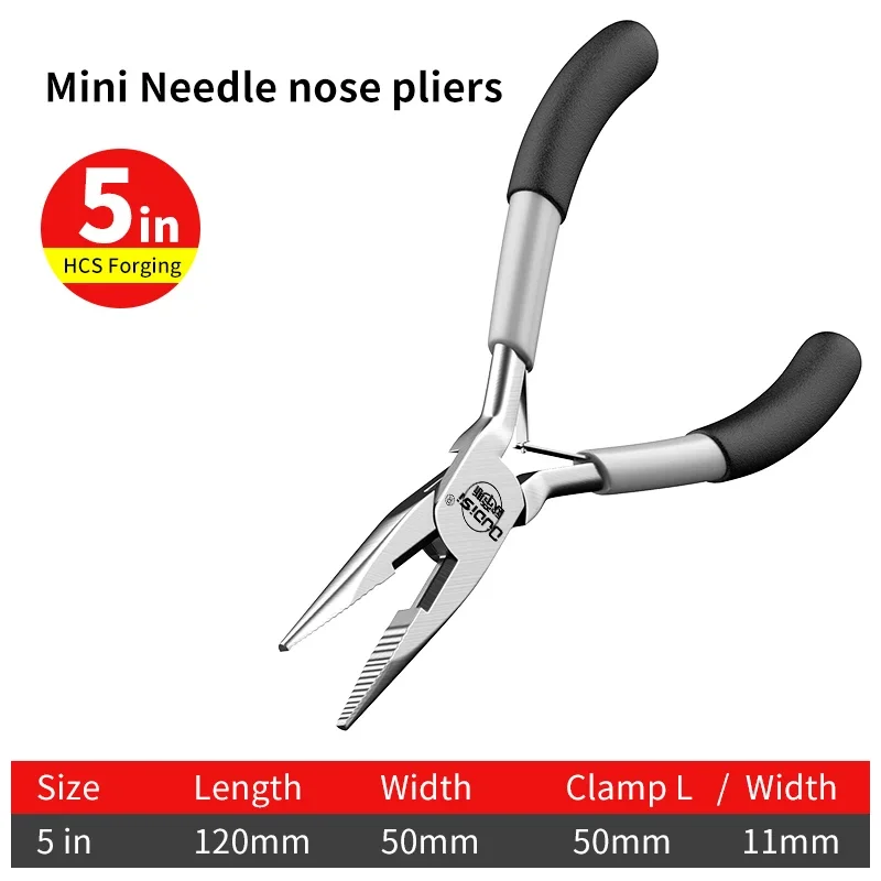 Herramientas manuales multifuncionales de 5 ", equipo de alicates para joyería, alicates de corte de punta redonda para fabricación de joyas, accesorios hechos a mano: Rojo