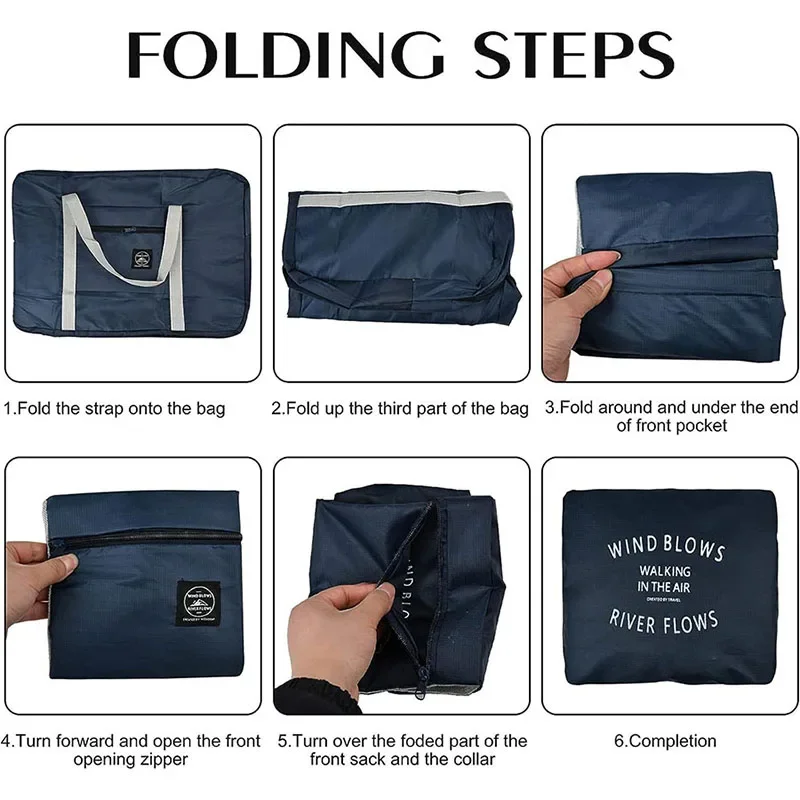 Bolsas de viaje plegables, bolsa de nailon de gran capacidad, equipaje, bolsos impermeables, almacenamiento de viaje para hombres y mujeres, organizador de embalaje de ropa