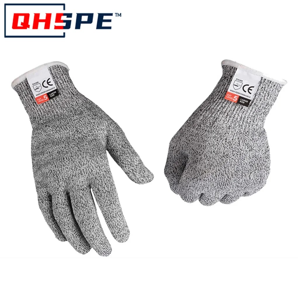 Schnittfeste Handschuhe der Güteklasse 5, Küche, HPPE, kratzfestes Glasschneiden, Sicherheitsschutz für Gärtner: S