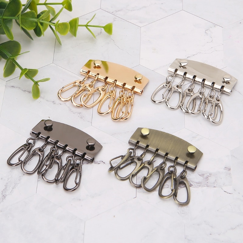 THINKTHENDO DIY Lobster Clasps Clips Bag Key Ring 6 Hook Keychain Purse Wallet Accessories