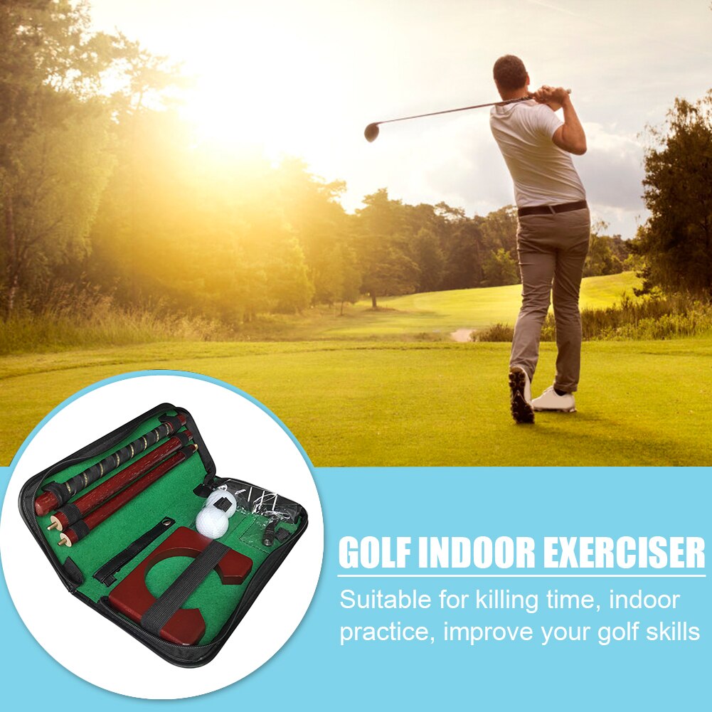 Golf Putting Practicing Kit Set Training Aids Tool Equipment Golf Putter Putting Trainer Mini Golf Equipment Practice Kit
