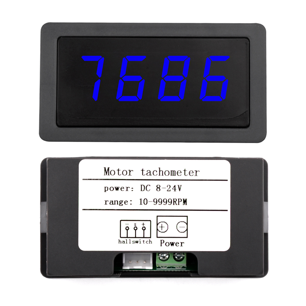 DC8–24 V, 4 digitale LED-Drehzahlmesser, Drehzahlmesser, Geschwindigkeitsmesser, hochpräziser Drehzahlmesser und Magnetsensor, NPN-Schalter für Drehmaschinen, Förderband