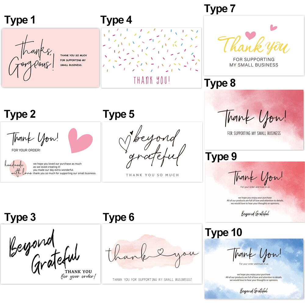 30/120PCS Thank You For Your Order Cards Beyond Grateful Labels Insert Appreciate Card for Supporting Small Businesses