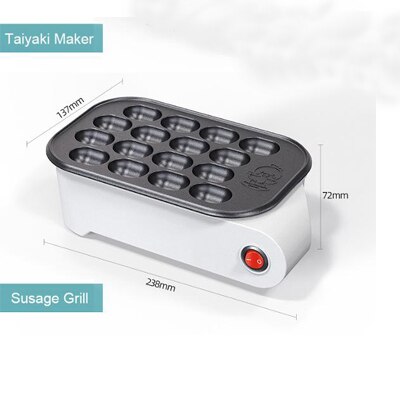 Octopus Bal Maker Takoyaki Bakpan Elektrische Taiyaki Machine Worst Hotdog Eieren Omelet Grill Japanse Vis-Vorm Cake Oven: Susage Grill