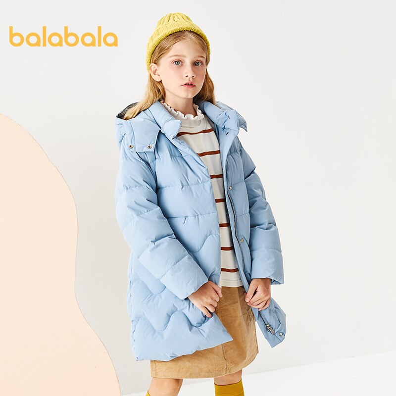 Balabala Winter Meisjes Witte Eend Donsjack Kinderen Donsjack Hooded Outdoor Dikke Warme Kinderen Sneeuw Jas