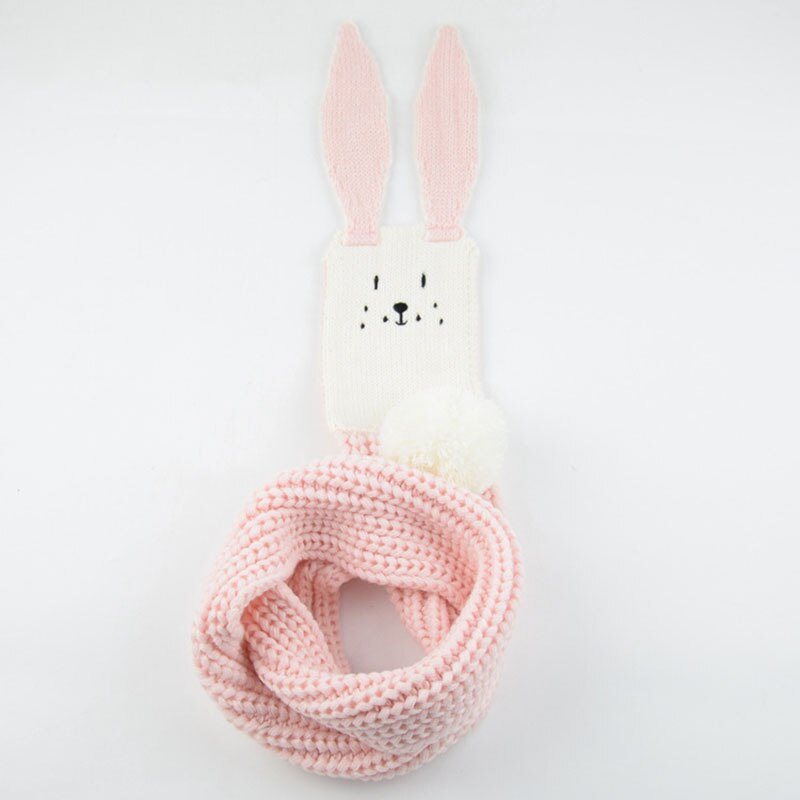 Nette Karikatur Kaninchen Baby Schal Winter Warme Baby Mädchen Jungen Schals Weiche Gestrickte Hals Wärmer freundlicher freundlicher Schals: Rosa