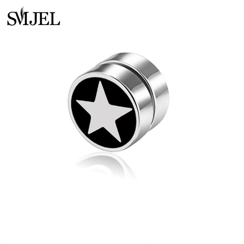 Pendientes Punk con imán fuerte para hombre y mujer, aretes sin perforación, aretes falsos, sin agujero para la oreja, , accesorios de joyería: PLATEADO