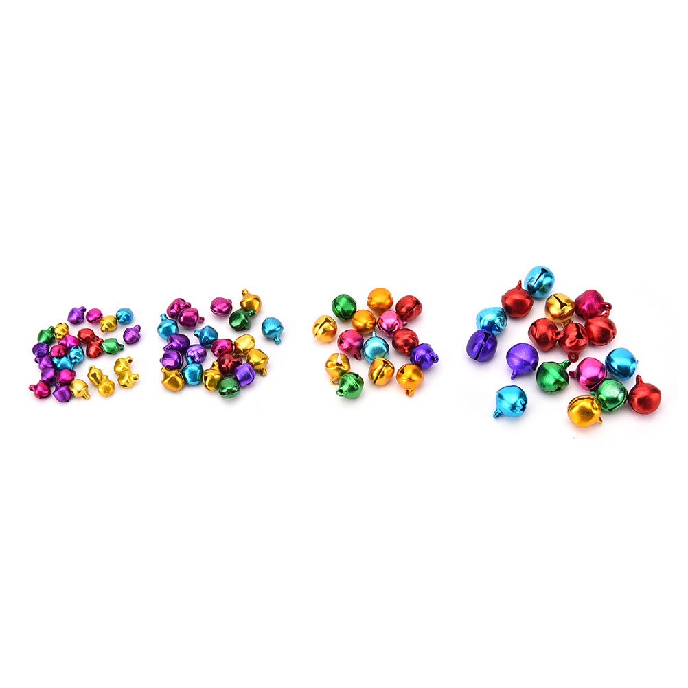 100 stks DIY Ambachten Handgemaakte Accessoires Kleurrijke Losse Kralen Kleine Jingle Bells Kerstversiering Hangers 6/8/10/12mm