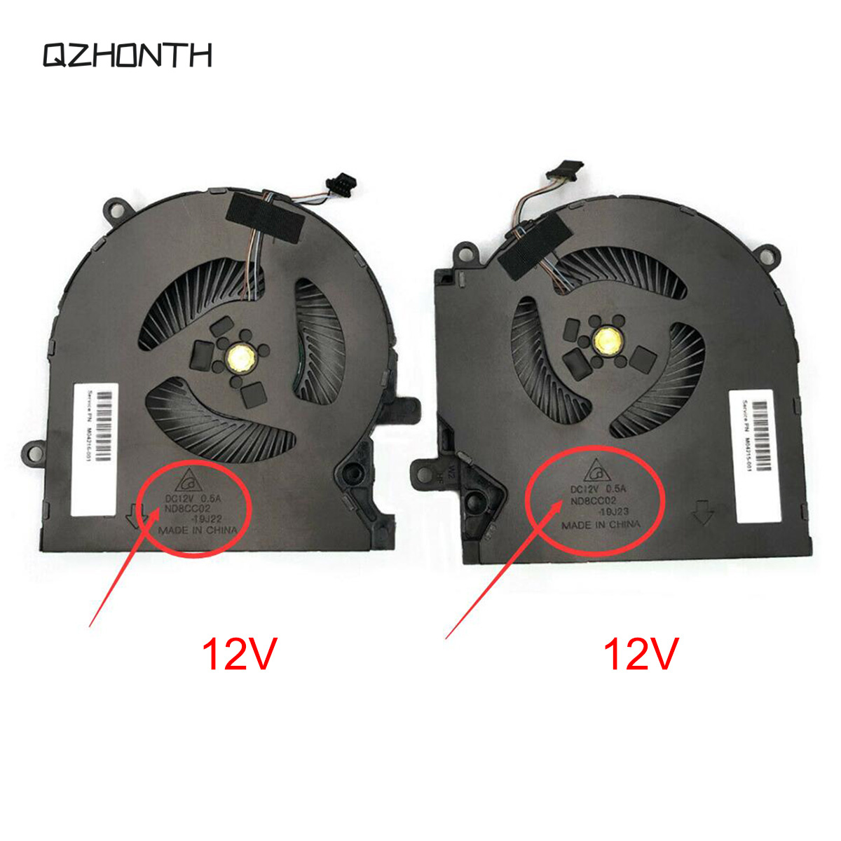 Original CPU+GPU Cooling Fan For HP OMEN 15-EK 15-EN M04215-001 M04216-001 (12V version)