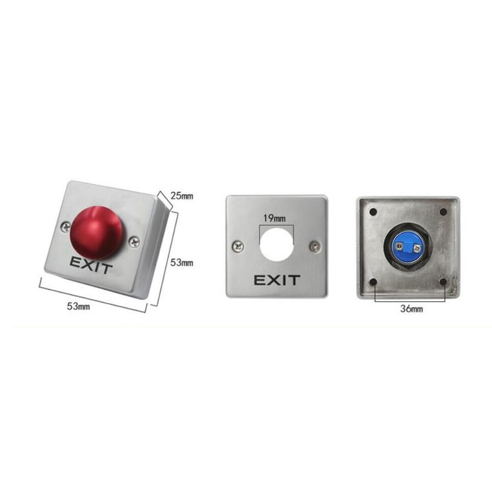 Zinc Alloy Exit Button Push Switch Door Sensor Opener Release For Access Control system