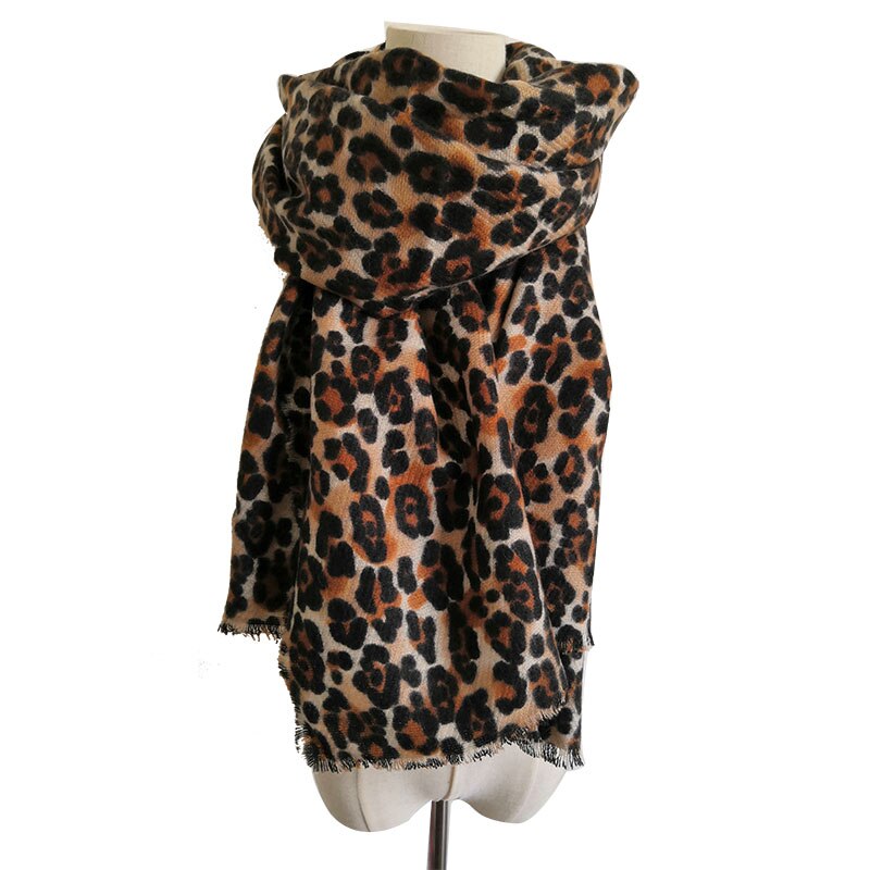 200 x 90cm store tørklæder til kvinder faux cashmere wnter poncho leopard tørklæde kvindeligt sjal kvinders tippet leopard pashmina: Leopard 1