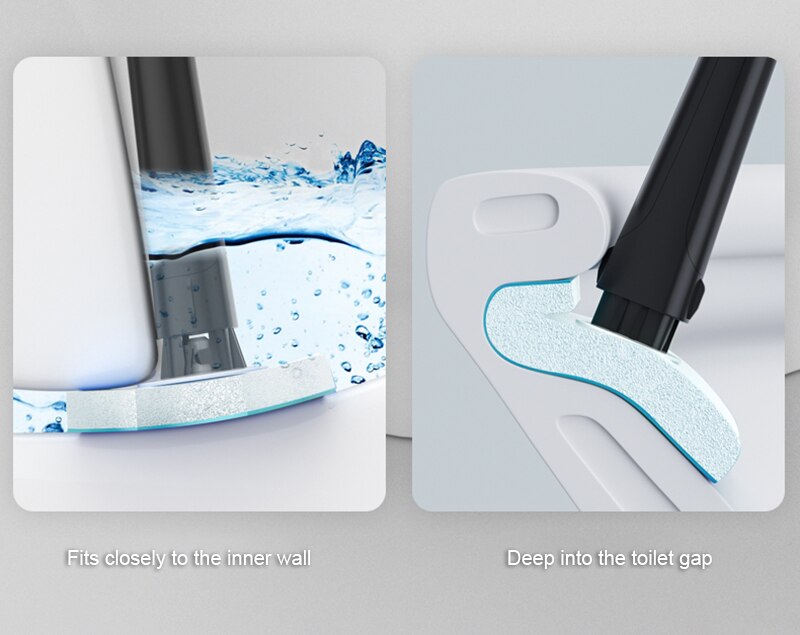 Bathroom Disposable Cleaning Toilet Brush Long Handle No Dead Angle Cleaning Brush Replacement Brush Head Cleaning Tool in stock