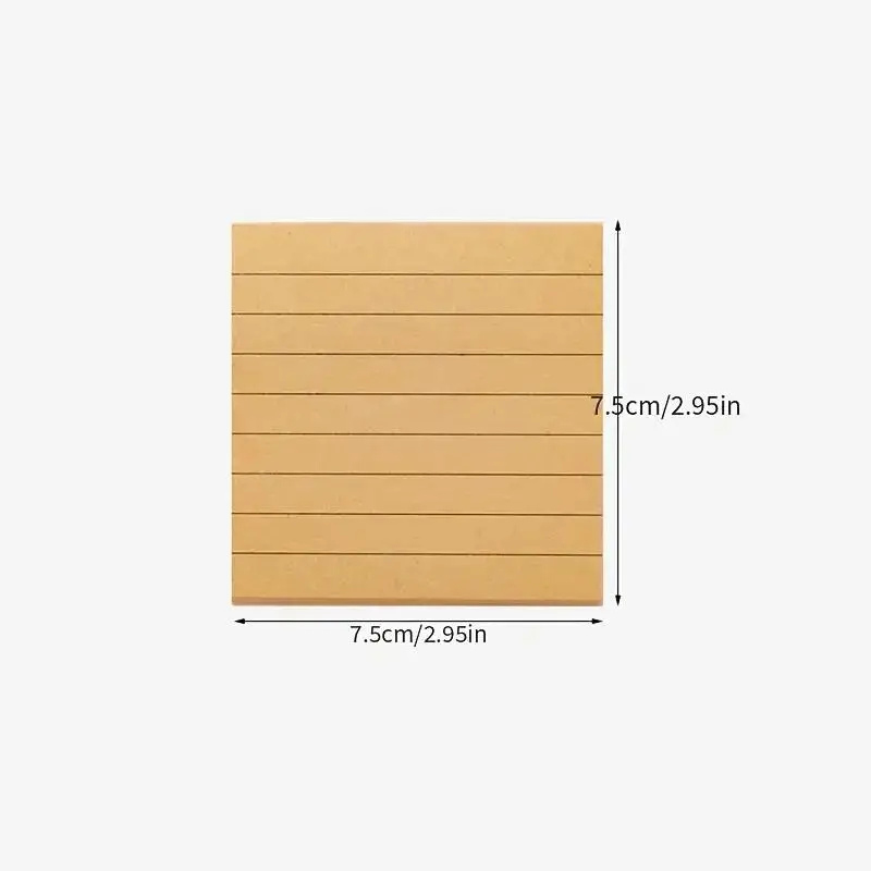 Bloc-notes autocollant en papier Kraft, bloc-notes avec lignes de grilles, parfait pour les Notes et les rappels, 3 paquets