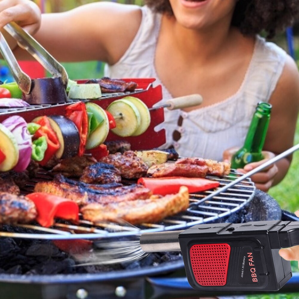 Handheld Electricity BBQ Fan Portable Cooking Fan for Outdoor BBQ Picnic Air Blower Cooking Stove Bellows Kitchen Tools